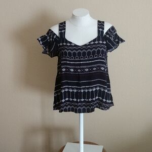 Anthropologie Sanctuary Cold Shoulder Top Sz S